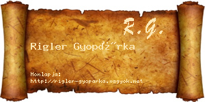 Rigler Gyopárka névjegykártya